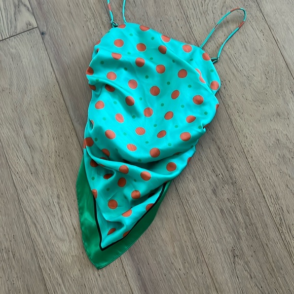 Green Polka Dot Women's Top - Picture 2 of 4